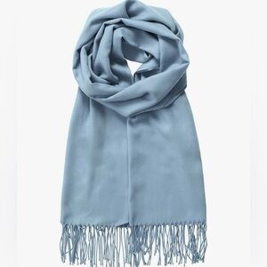 Unisex Large Lightweight Soft Silky Real Cashmere Shawl Wrap Scarf -ash blue